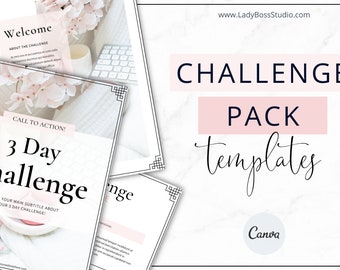 challenge Template, Lead Magnet, workbook template, freebie, canva template, canva workbook template, worksheet, checklist, Blush