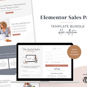 Elementor, Sales Page Template, Sales Page, Canva Template, Elementor Template, Chloe Richards
