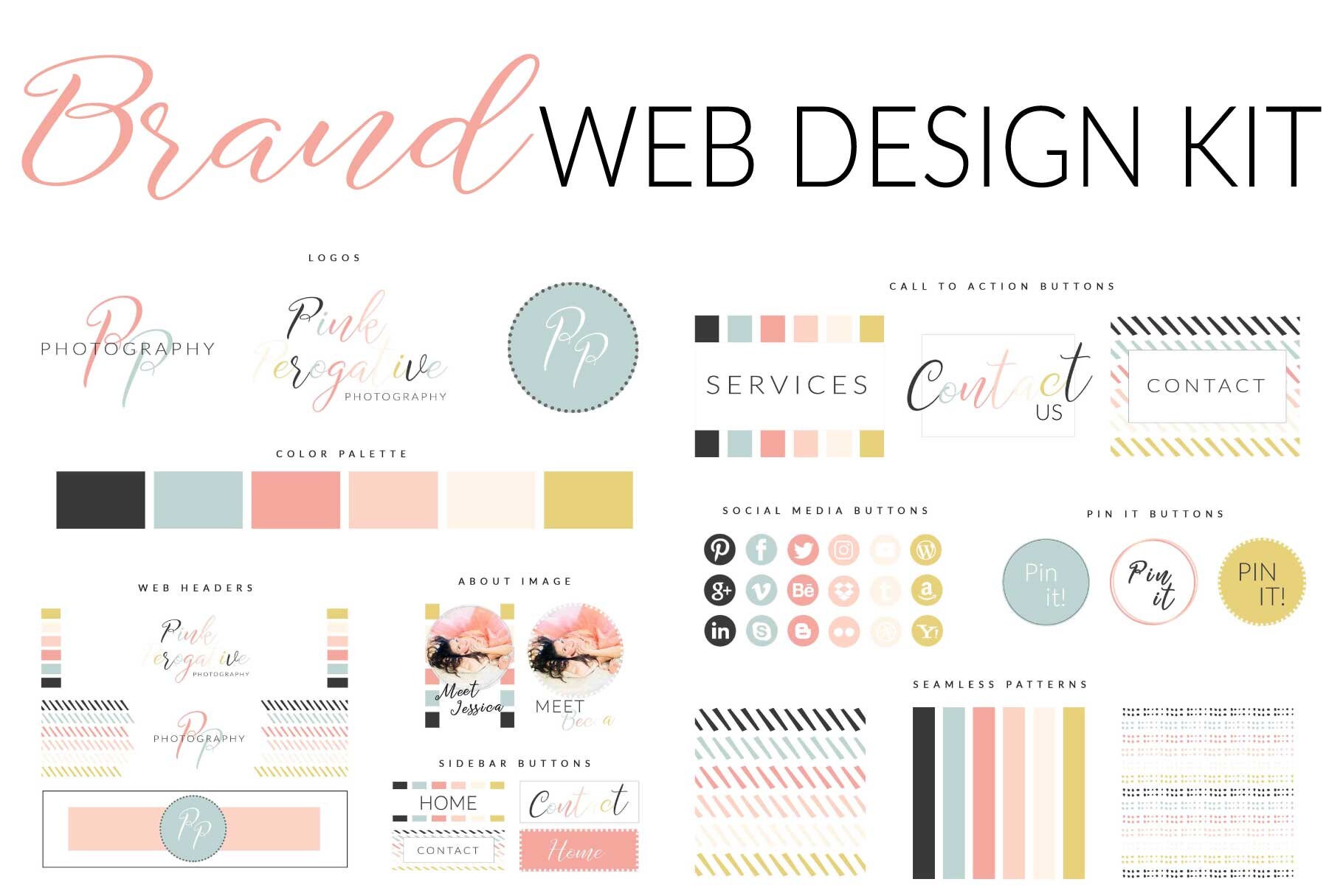 Blog and site Branding Kit Logo Brand Blog Kit Social Etsy