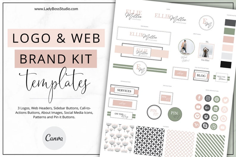 Website Branding Kit Canva Template Canva Logo DIY Logo Etsy Australia