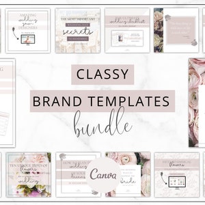 Bundle, Lead Magnet Templates, Social Media Templates, Pinterest Templates, Branding Kit, Logo, Branding Board, Brand Board, Classy