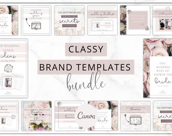 Bundle, Lead Magnet Templates, Social Media Templates, Pinterest Templates, Branding Kit, Logo, Branding Board, Brand Board, Classy