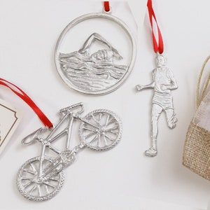 Triathlon Ornament, Triathlon Christmas Ornament, Ironman Ornament, Triathlete Ornament, Decathlon Gift,