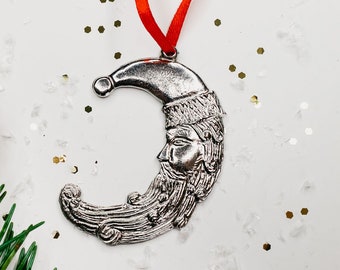 Santa Claus Moon, Christmas Ornament, Santa Ornament, Unique Santa Gift