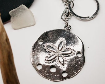 Sand Dollar Keychain, Sand Dollar Key Chain, Seashell Keychain, Nautical Gifts for Women,