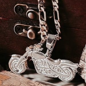 Colgante de motocicleta, Joyería de motocicleta, Collar Harley,