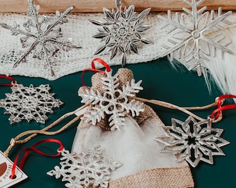 Snowflake Ornament, Snowflakes, Snowflake Gift Set, Snowflake Christmas Ornament,