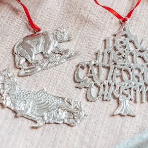 California Christmas Ornament, A Very Merry, California Bear, California State Outline, California Holiday Gift Set, Travel Souvenir,