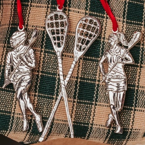Zinn Lacrosse Ornament: Handgemachtes North Carolina Andenken