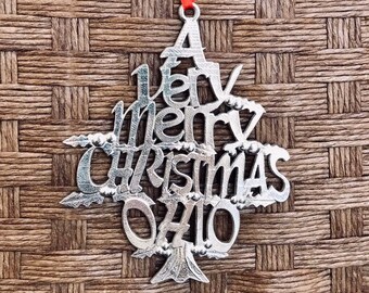 Adorno de Ohio, Ohio, adorno navideño de Ohio, Feliz Navidad Ohio, regalo de Ohio,