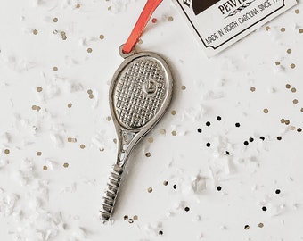 Tennis Racket Christmas Ornament, Athlete Ornament, Tennis Team Gift from Coach,