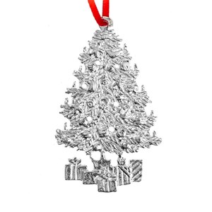 Handmade Pewter Christmas Tree Ornament: North Carolina Design