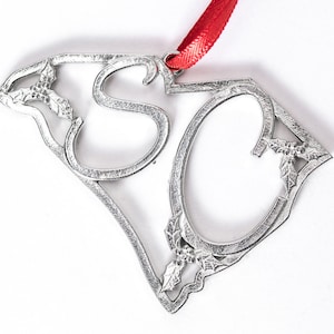 Handcrafted South Carolina Pewter Christmas Ornament