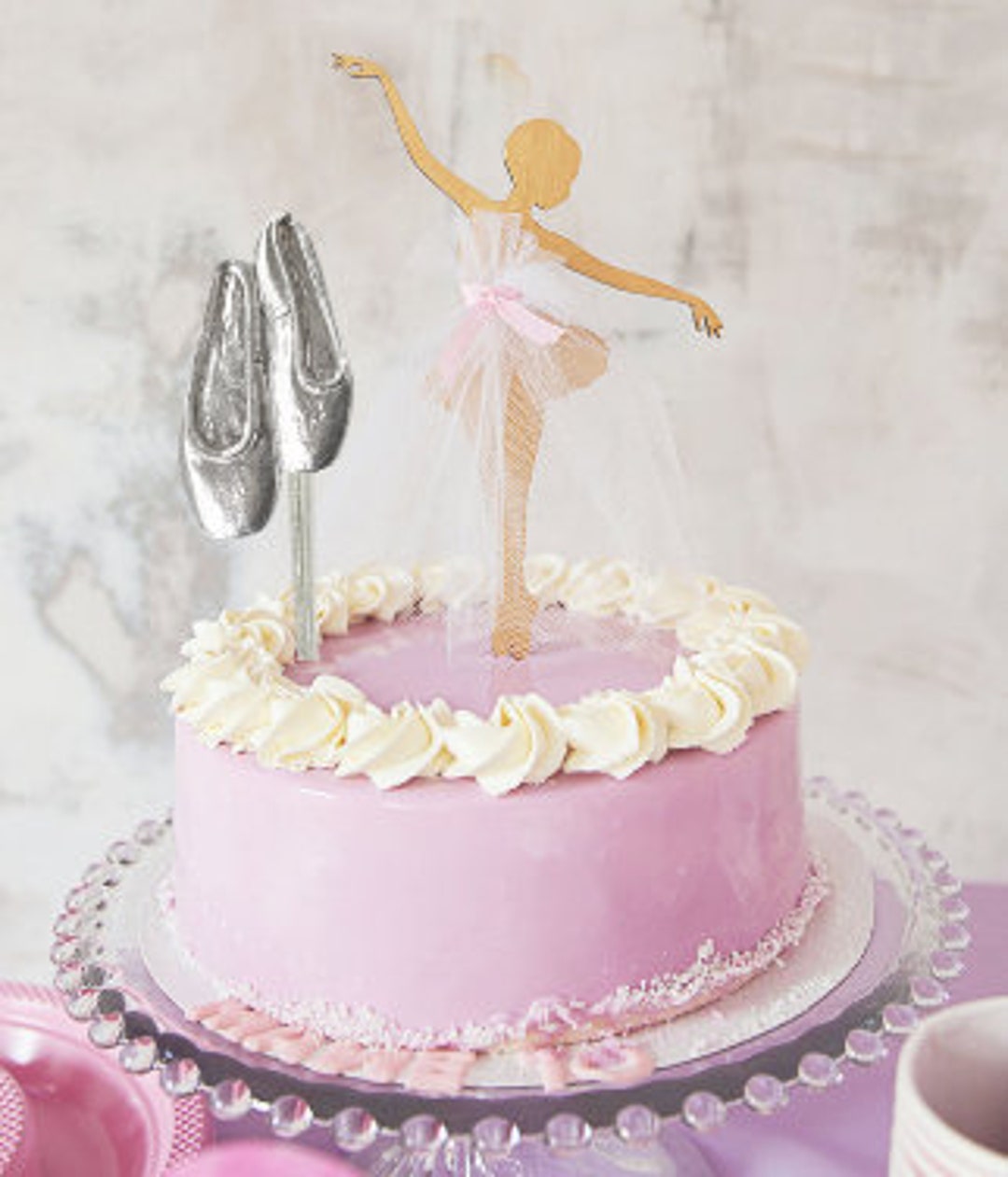 Ballet Shoes Cake Topper Ballerina Party Decorations Dance Etsy