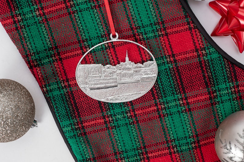Cape Fear River Front Holiday Decoration ILM Housewarming Hostess Gift Handmade Wilmington Downtown Christmas Ornament