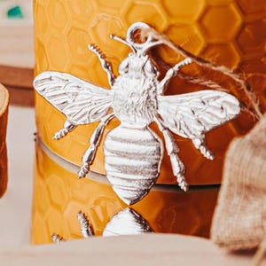 Hand Cast Honeybee Ornament: Pewter Bee Gift, Christmas Decor