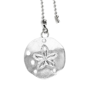 Sand Dollar Light Pull, Seashell Fan Pull, Ceiling Fan Pulls, Pewter Light Pull, Beach Fan Pull, Beach Theme Gifts,