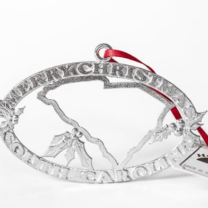 Handcrafted Pewter South Carolina Christmas Ornament