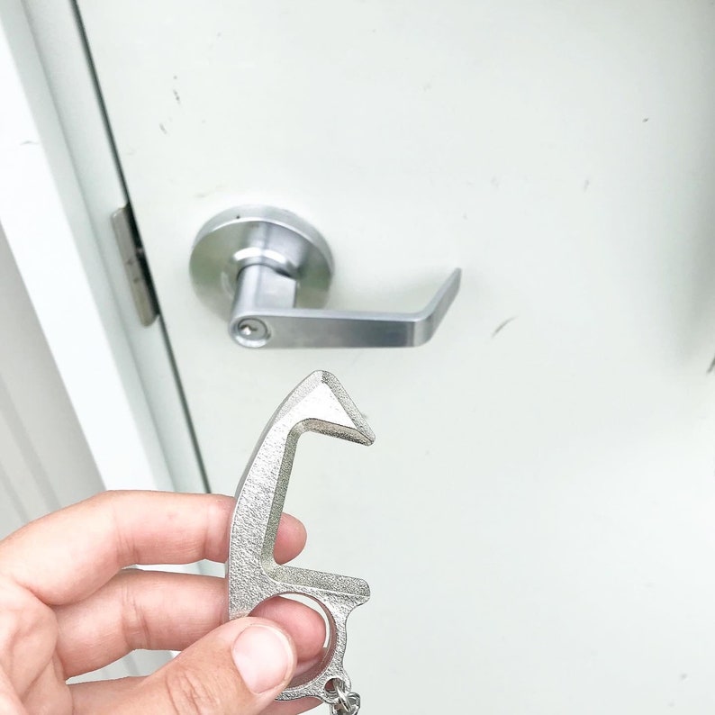Gift for Grandmother Hands Free Button Pusher Tool Contactless Door Opener Keychain