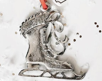 Adorno de patines de hielo, regalo de patinador sobre hielo, patines de hielo, adorno navideño de patinaje sobre hielo,