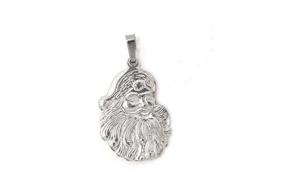 Santa Claus Face Pendant, Christmas Pendant, Holiday Jewelry for Women,
