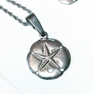 Sand Dollar Necklace, Seashell Jewelry, Metal Sand Dollar Pendant, Gift for Beach Lover,