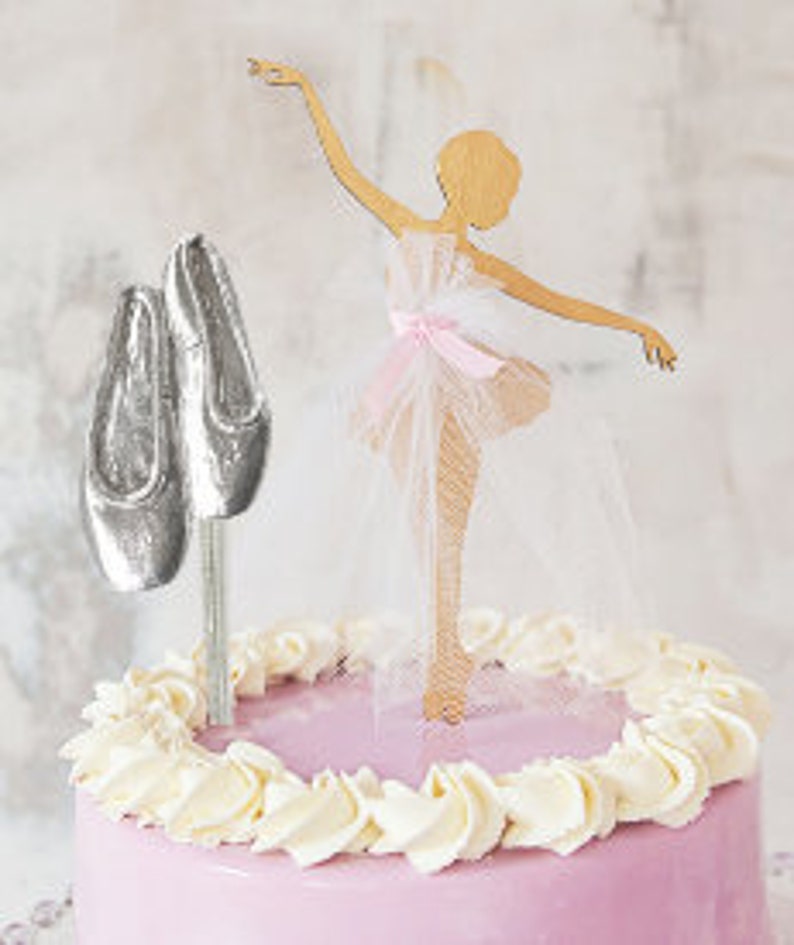 Ballet Shoes Cake Topper Ballerina Party Decorations Dance Etsy