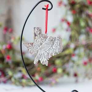 Texas Christmas Ornament, Texas State Symbol, Mockingbird, Bluebonnets, TX Gift and Souvenir,