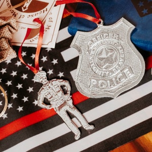 Handmade Police Officer Ornament: Law Enforcement Gift