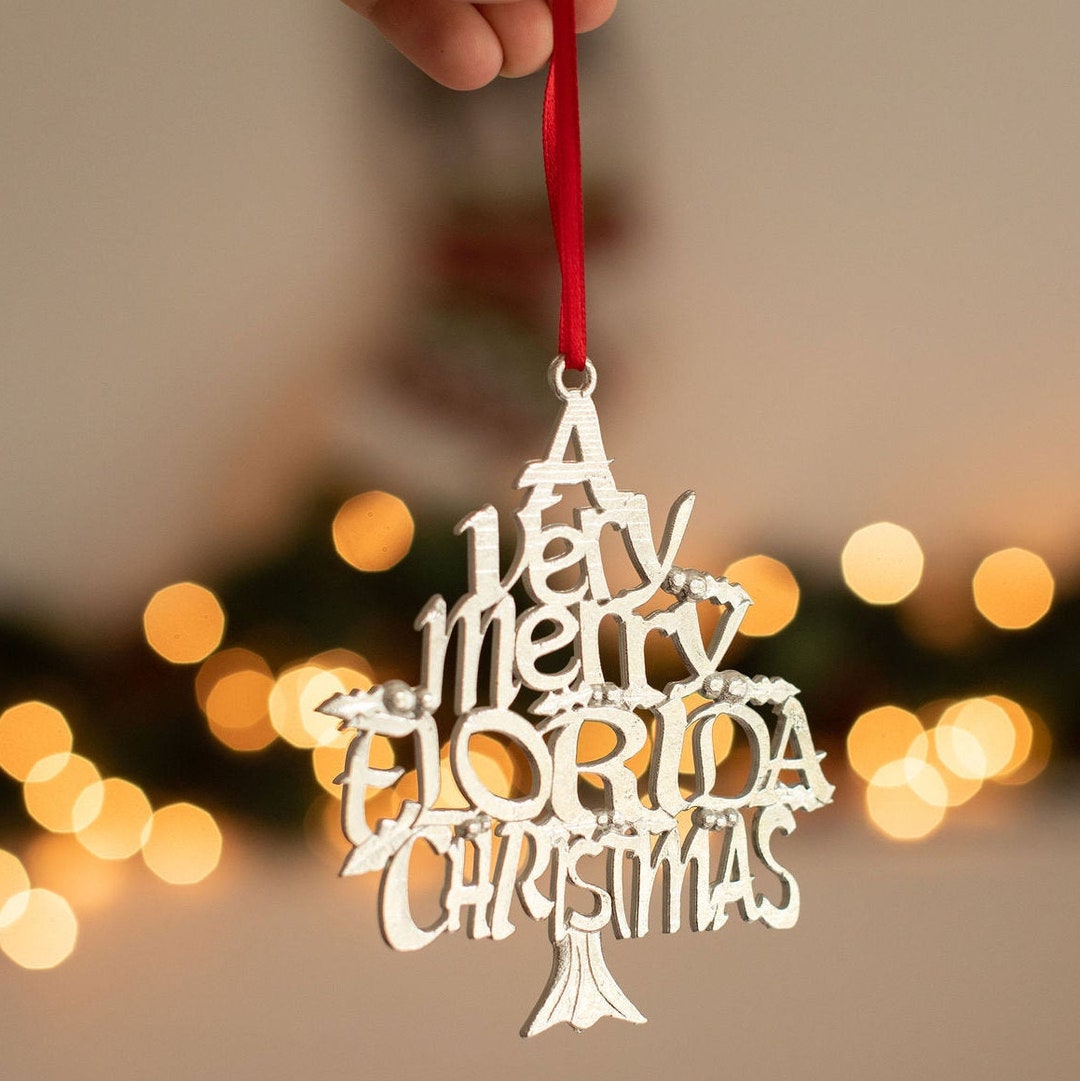 Florida Christmas Ornament Sunshine State Gift FL Christmas Etsy