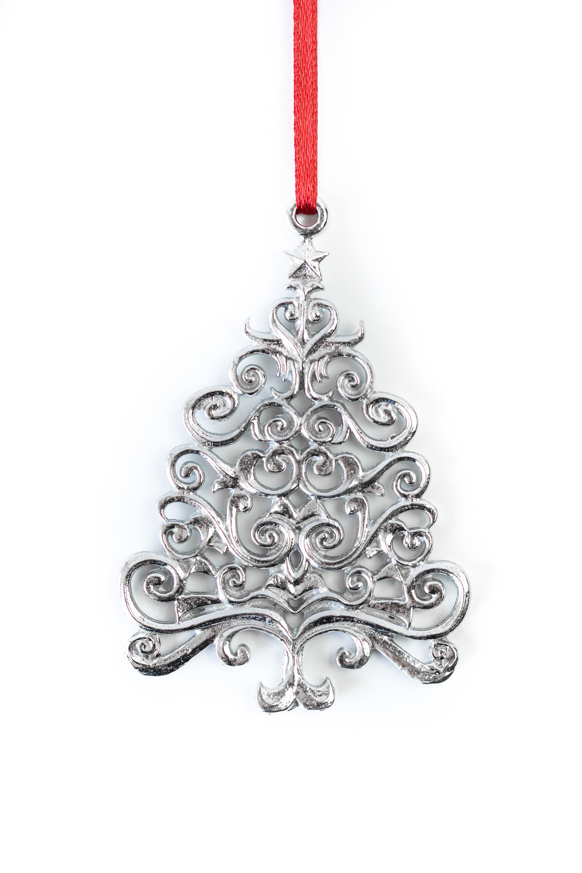 Pewter Christmas Theme Keepsake Holiday Ornament Gift Set Etsy