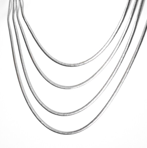 【Hei】essential cubic snake chain necklace〜ネックレス Snake Chain, Snake Necklace, Extra Necklace, 16 Inches, 18