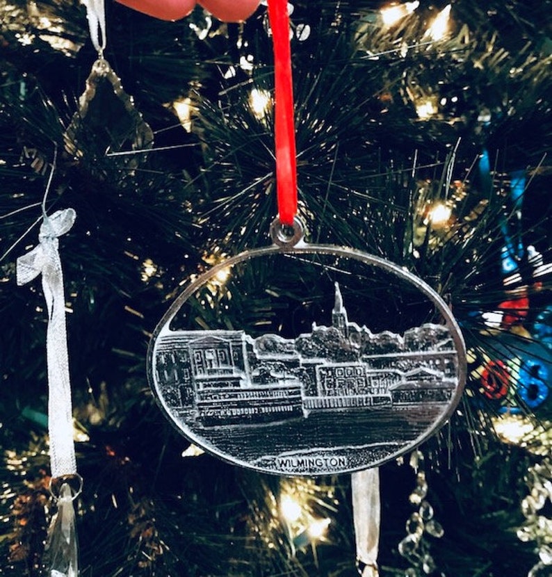 Cape Fear River Front Holiday Decoration ILM Housewarming Hostess Gift Handmade Wilmington Downtown Christmas Ornament