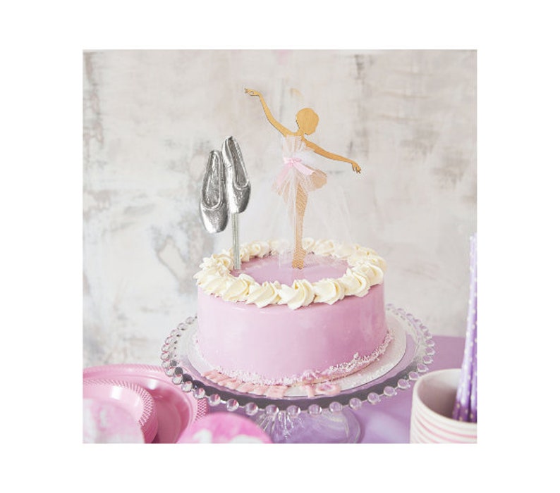 Ballet Shoes Cake Topper Ballerina Party Decorations Dance Etsy