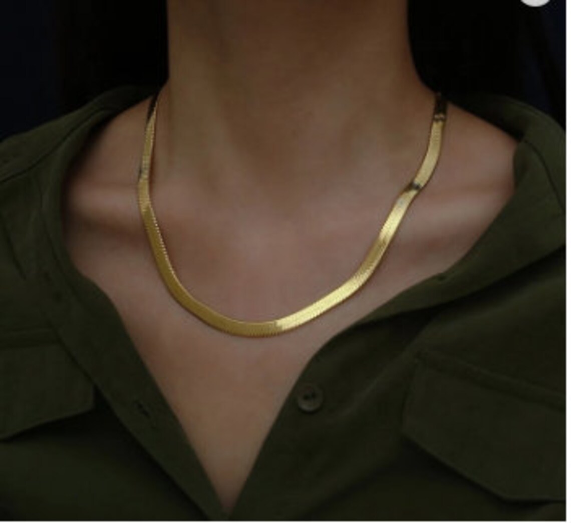 Herringbone necklace Etsy