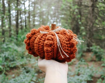 Pumpkin | Fall Decor | Crochet Pumpkin | Autumn Farmhouse | Rustic Home Decor | Orange Pumpkin