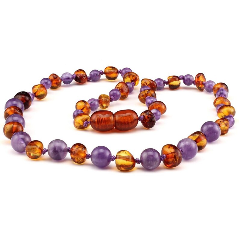 amethyst teething necklace