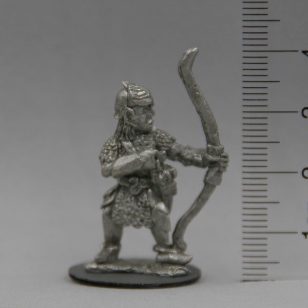 Elf Archer unpainted mini, 28mm scale,tabletop RPG miniature, D&D figurines, Pathfinder fantasy gaming, pewter