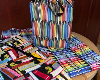 Teacher Appreciation Fabric Gift Bag / Square Tissue Cover Gift Idea