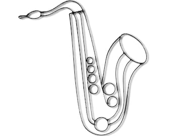 Saxophone Musical Instrument Metal Wall Décor and Sculpture