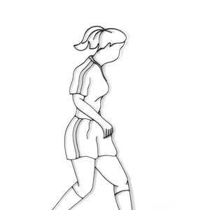 Female Soccer Metal Wall Décor and Sculpture