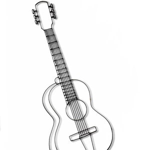 Guitar Music Instrument Metal Wall Décor and Sculpture