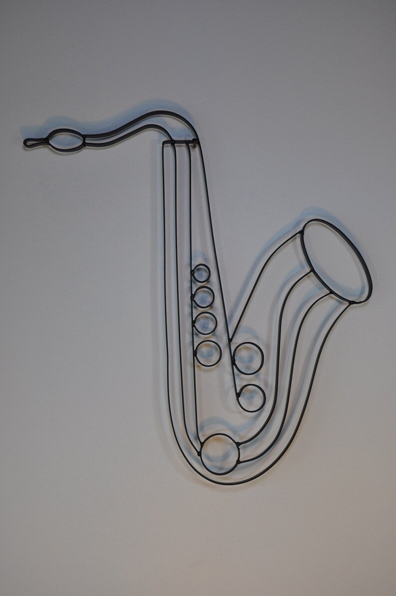 Saxophone Musical Instrument Metal Wall Décor and Sculpture Etsy New Zealand