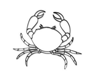 Handcrafted Metal Crab Wall Art, Coastal Decor