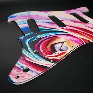 Fender ST Style Pickguard • Rainbow Rose • Custom Pickguard • Graphic • Stormguitar