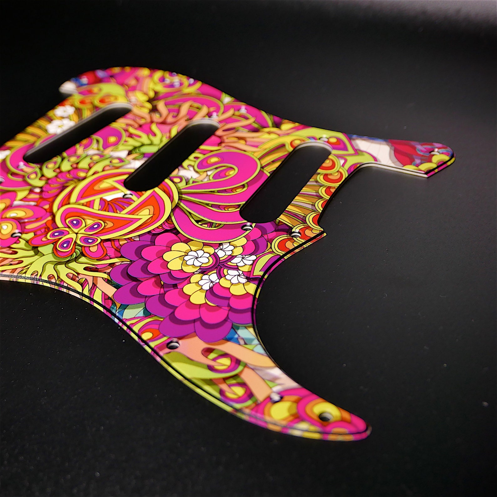 Fender Strat Pickguard / Psychedelic 1 / Custom Pickguard / Etsy Sweden