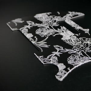 Fender T Style Pickguard • Floral #7 BLACK • Custom Pickguard • Graphic • Stormguitar