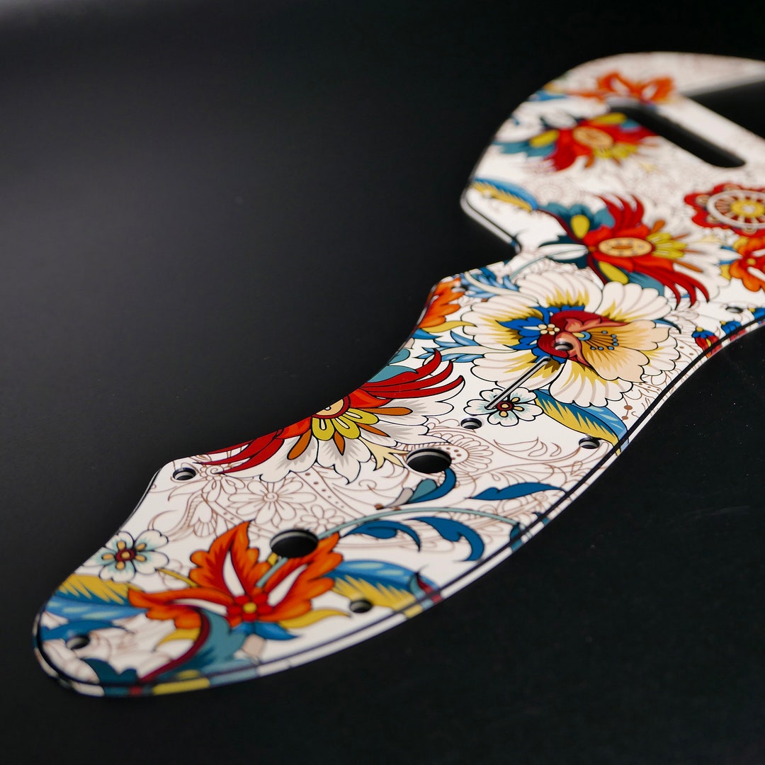 Fender '69 T Thinline Pickguard • Folk Flowers • Custom Pickguard ...