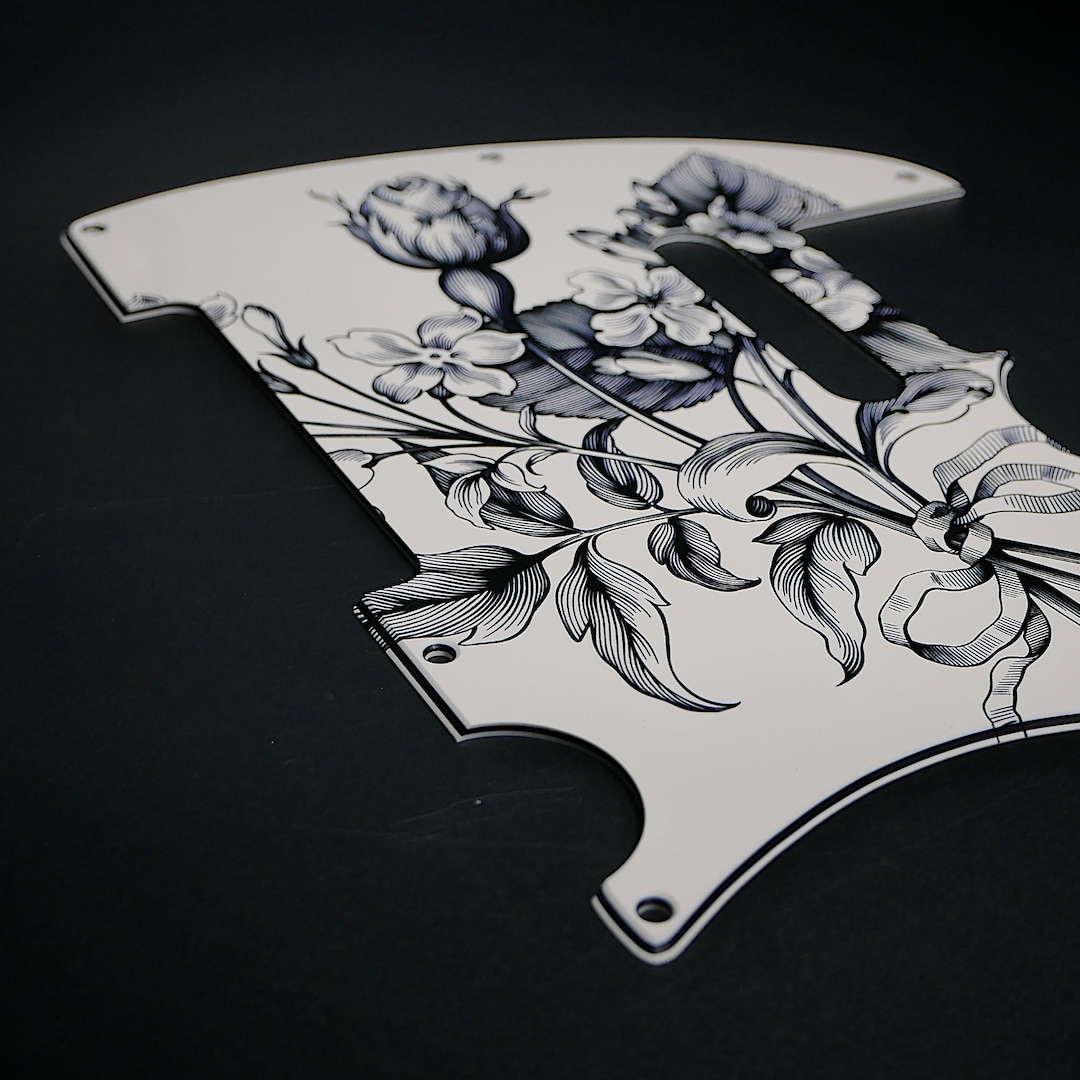 Fender T Style Pickguard • Rose Flower Vintage • Custom Pickguard ...