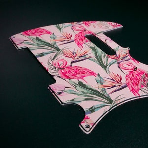 Fender T Style Pickguard • Tropical Flowers #1 • Custom Pickguard • Graphic • Stormguitar